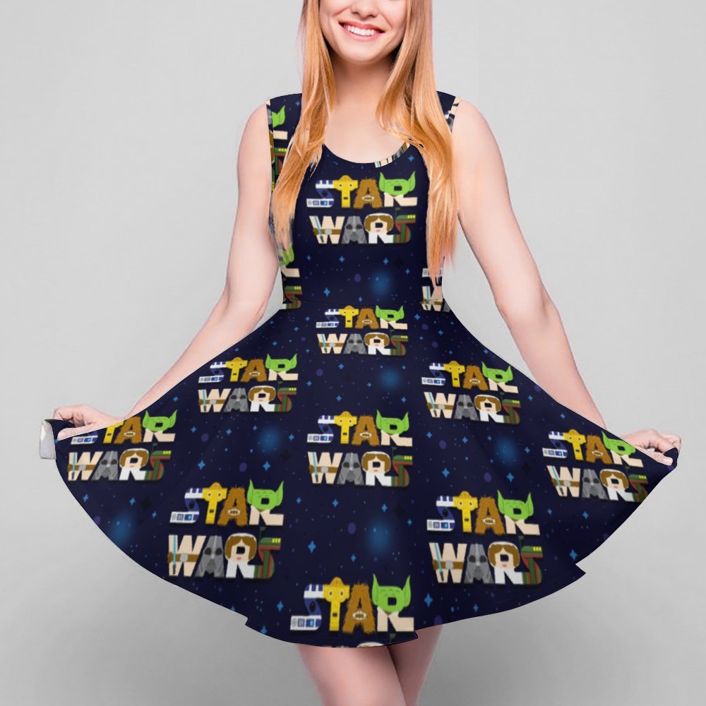 star wars skater dress Galactic Villain - Women's Athletic Vader Sleeveless Skater Dress