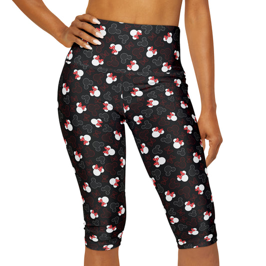 Mickey And Minnie Dots Athletic Capri Leggings