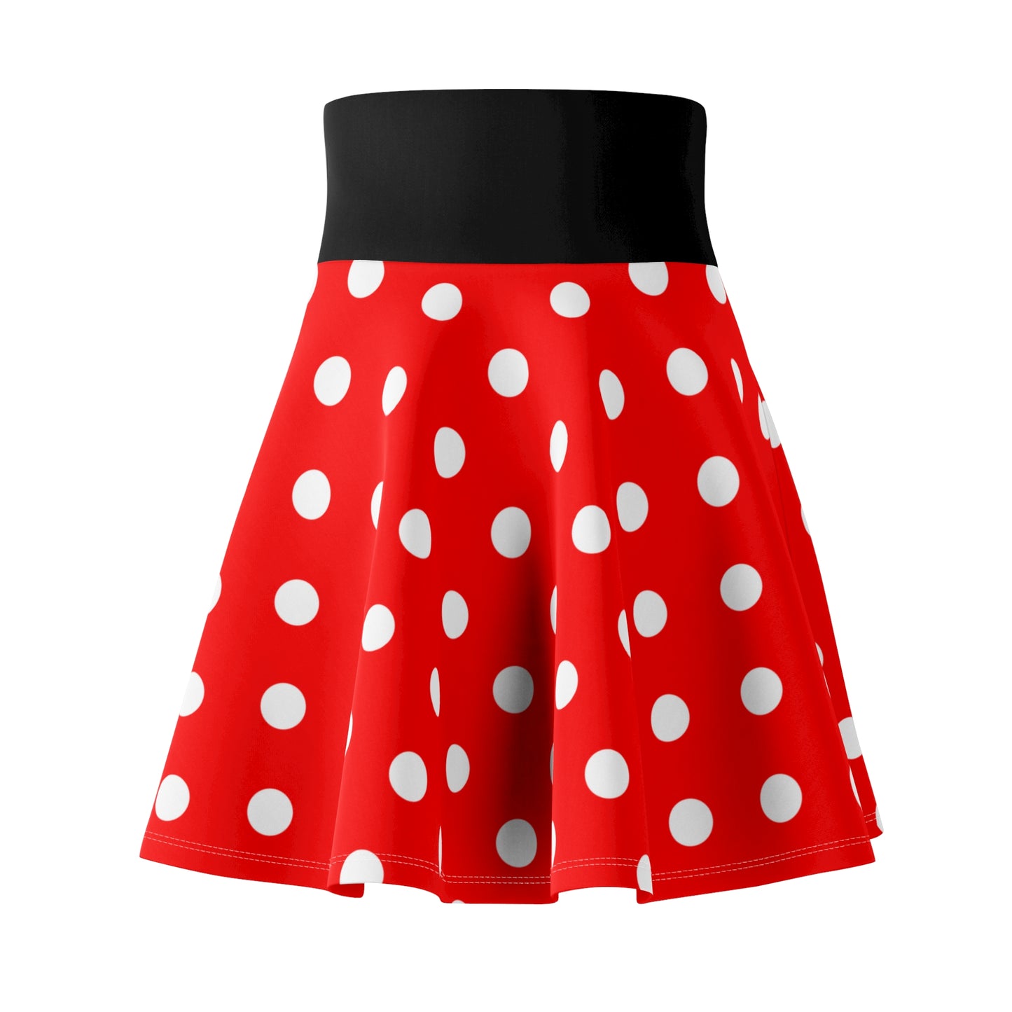 Red With White Polka Dots Women's Skater Skirt