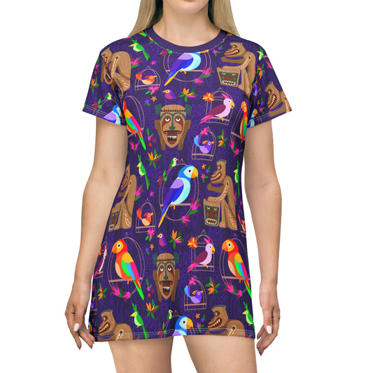 Tiki Plays The Drums T-Shirt Dress - Ambrie