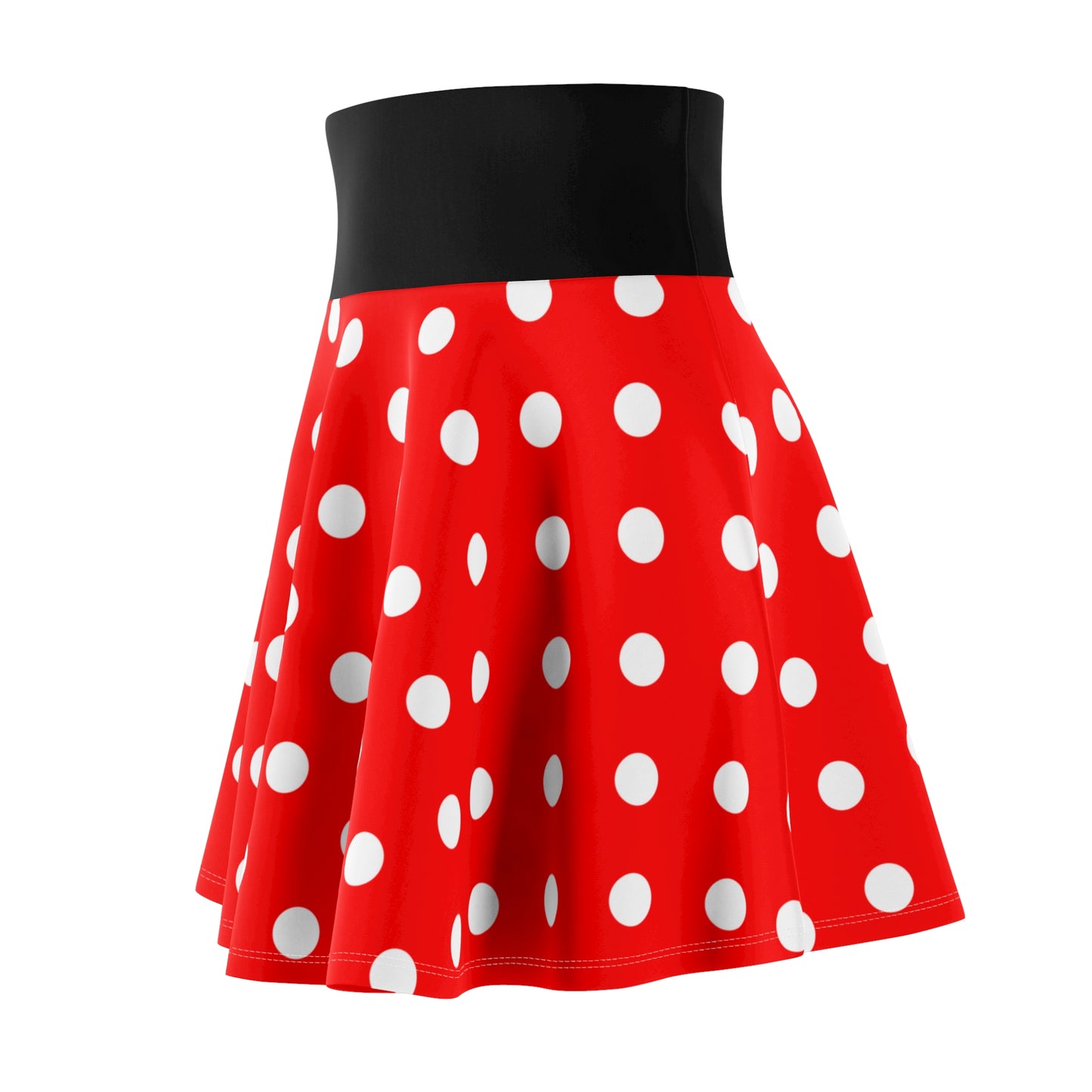 Red With White Polka Dots Women's Skater Skirt