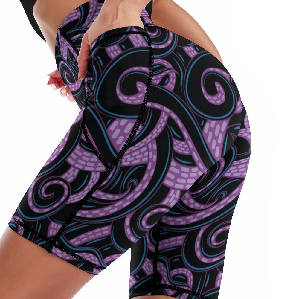 Ursula Tentacles Women's Knee Length Athletic Yoga Shorts With Pockets