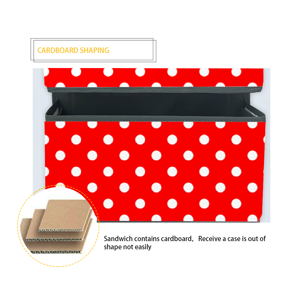 Red With White Polka Dots 4-Tier Hanging Shelf Wall Closet Storage Organizer Bags