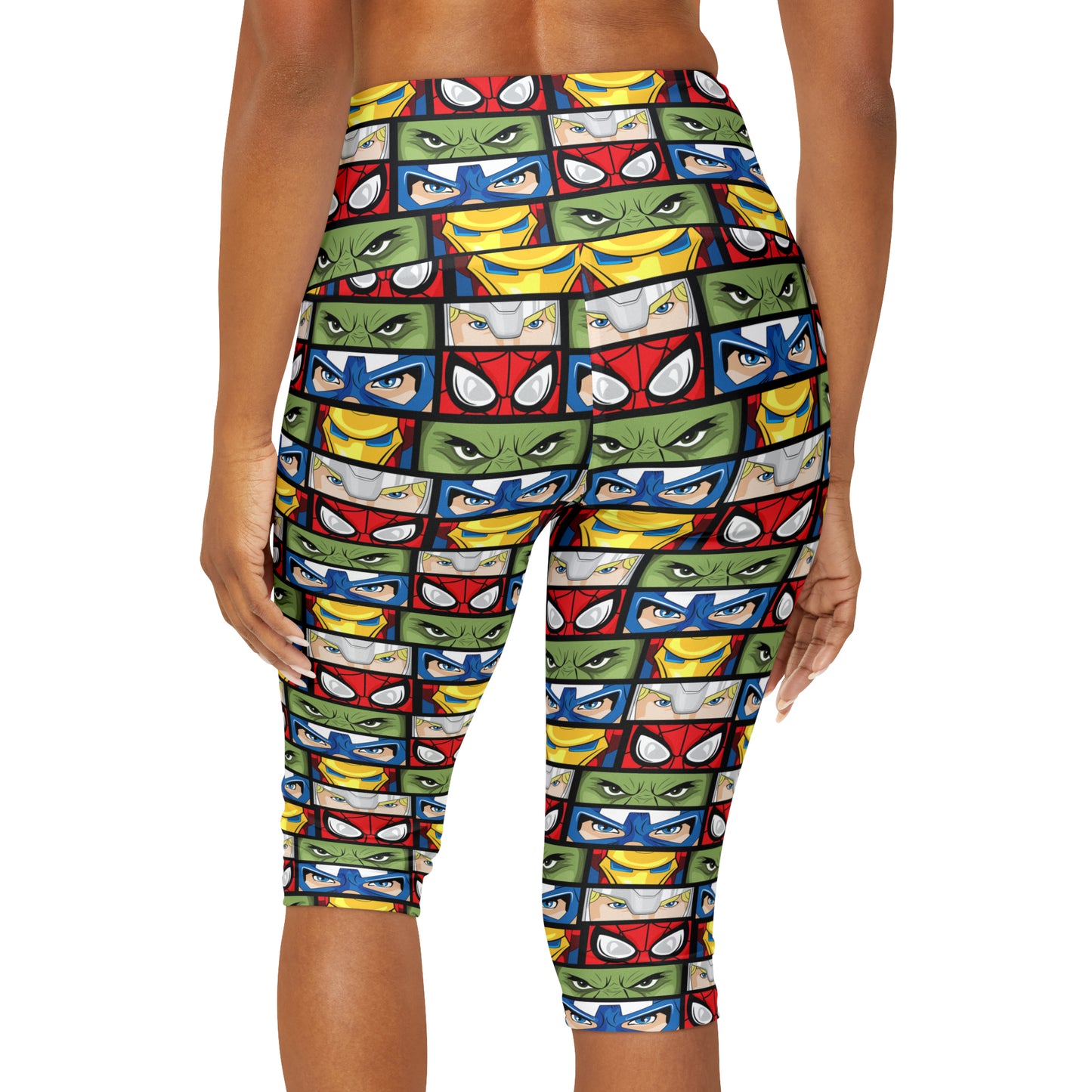 Super Heroes Eyes Athletic Capri Leggings