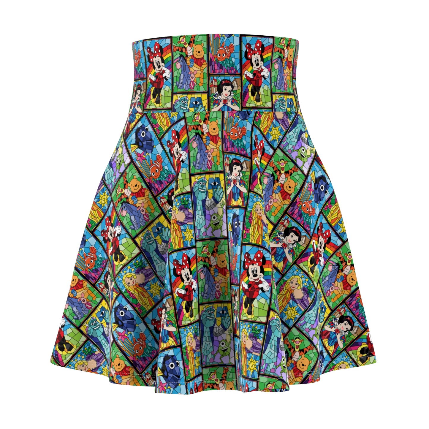 Stained Glass Characters Women's Skater Skirt
