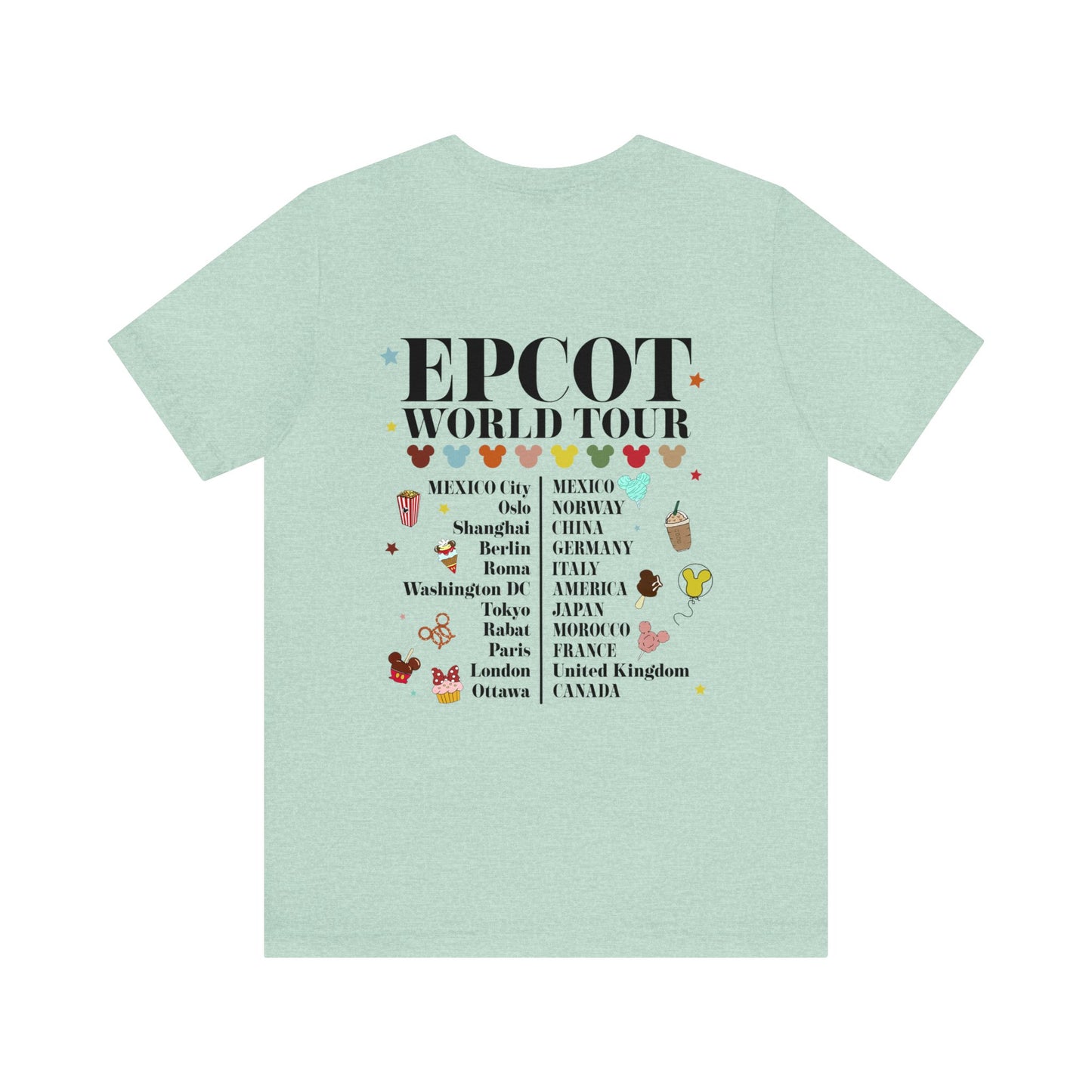 Epcot World Tour Unisex Graphic Tee Dark