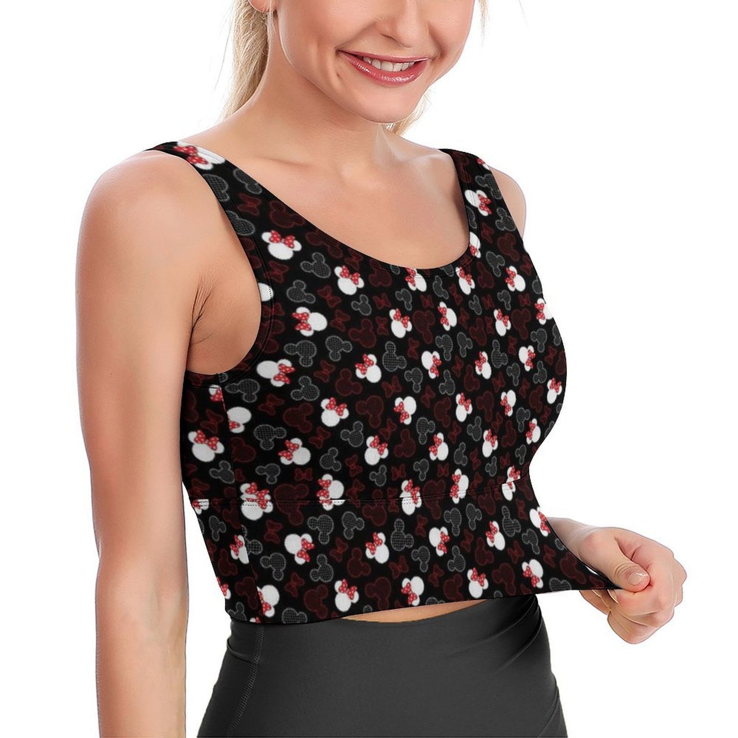 Mickey And Minnie Dots Women's Crop Tank Top - Ambrie