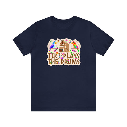 Tiki Plays The Drums Unisex Graphic Tee