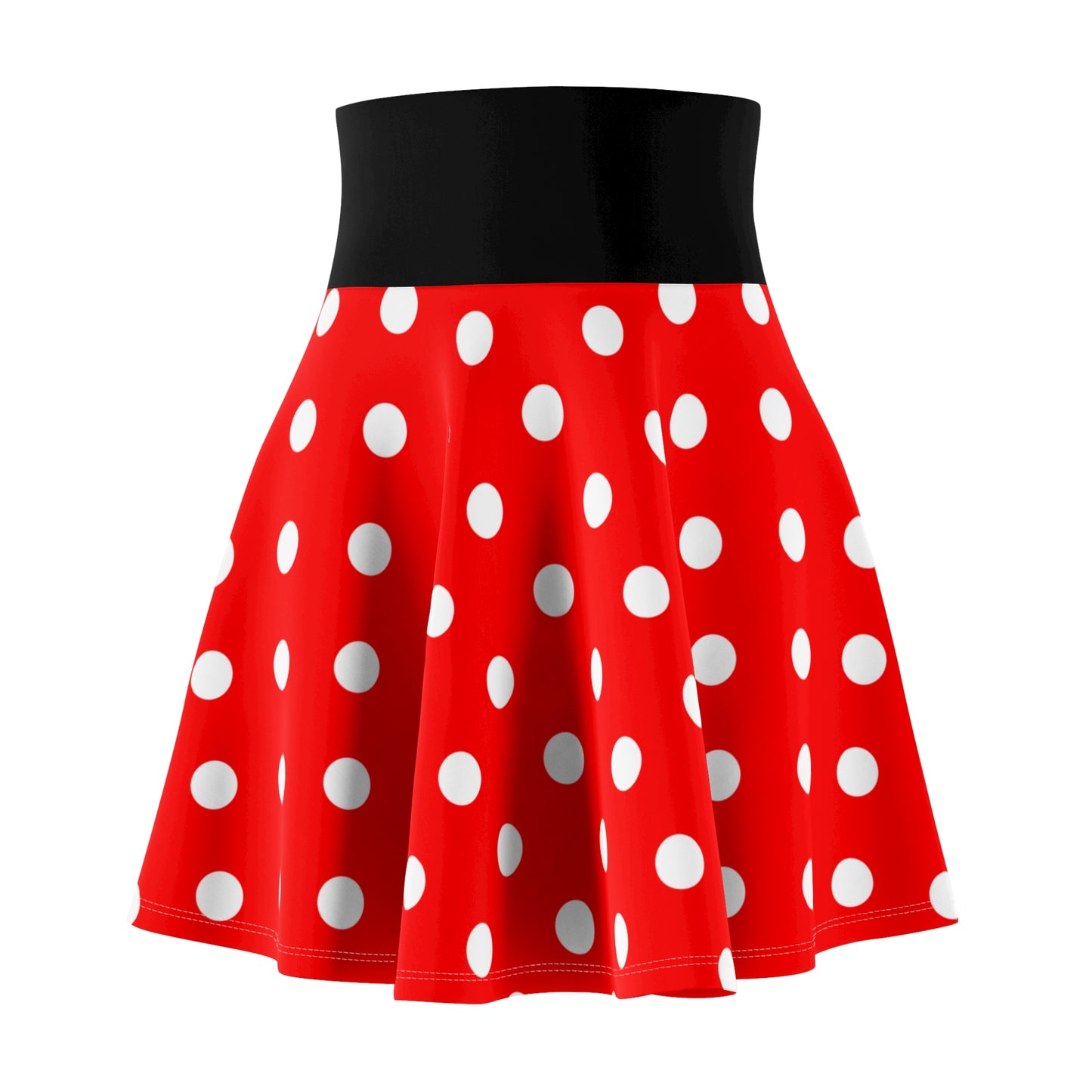 Red With White Polka Dots Women's Skater Skirt