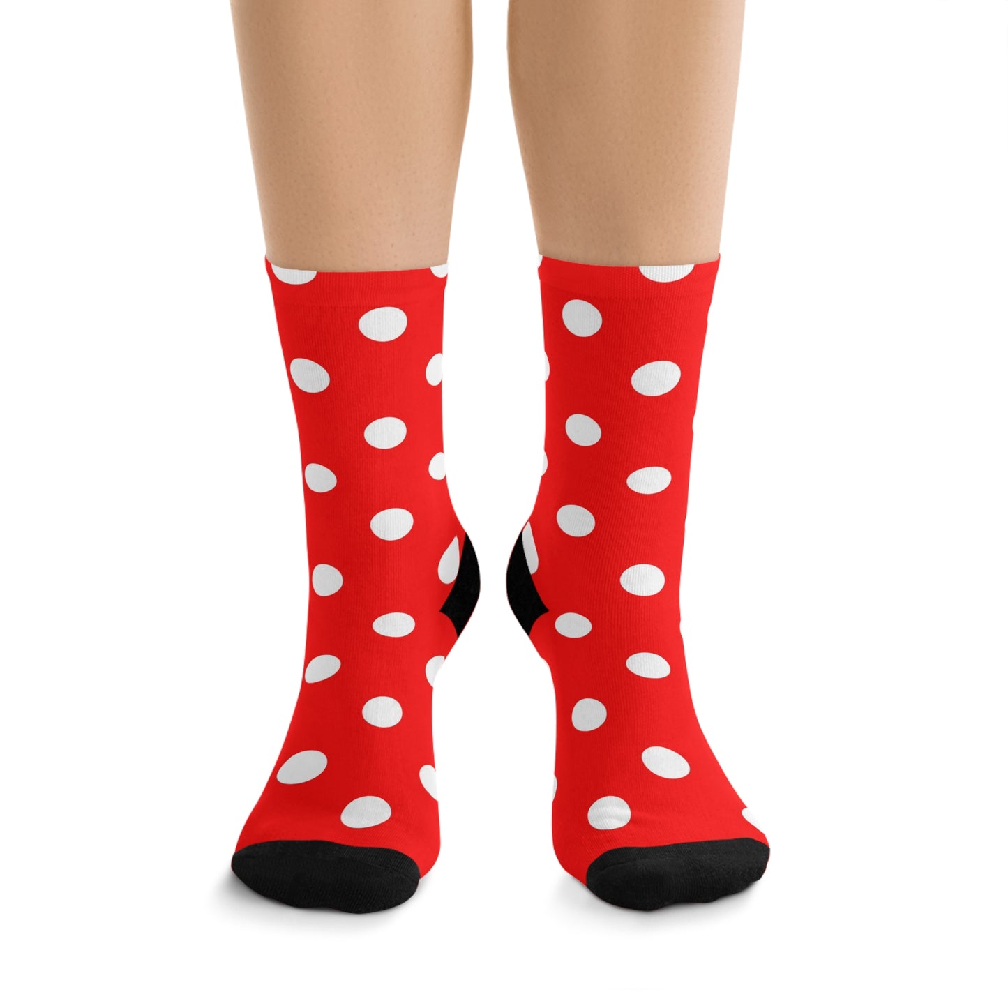 Red With White Polka Dots Socks