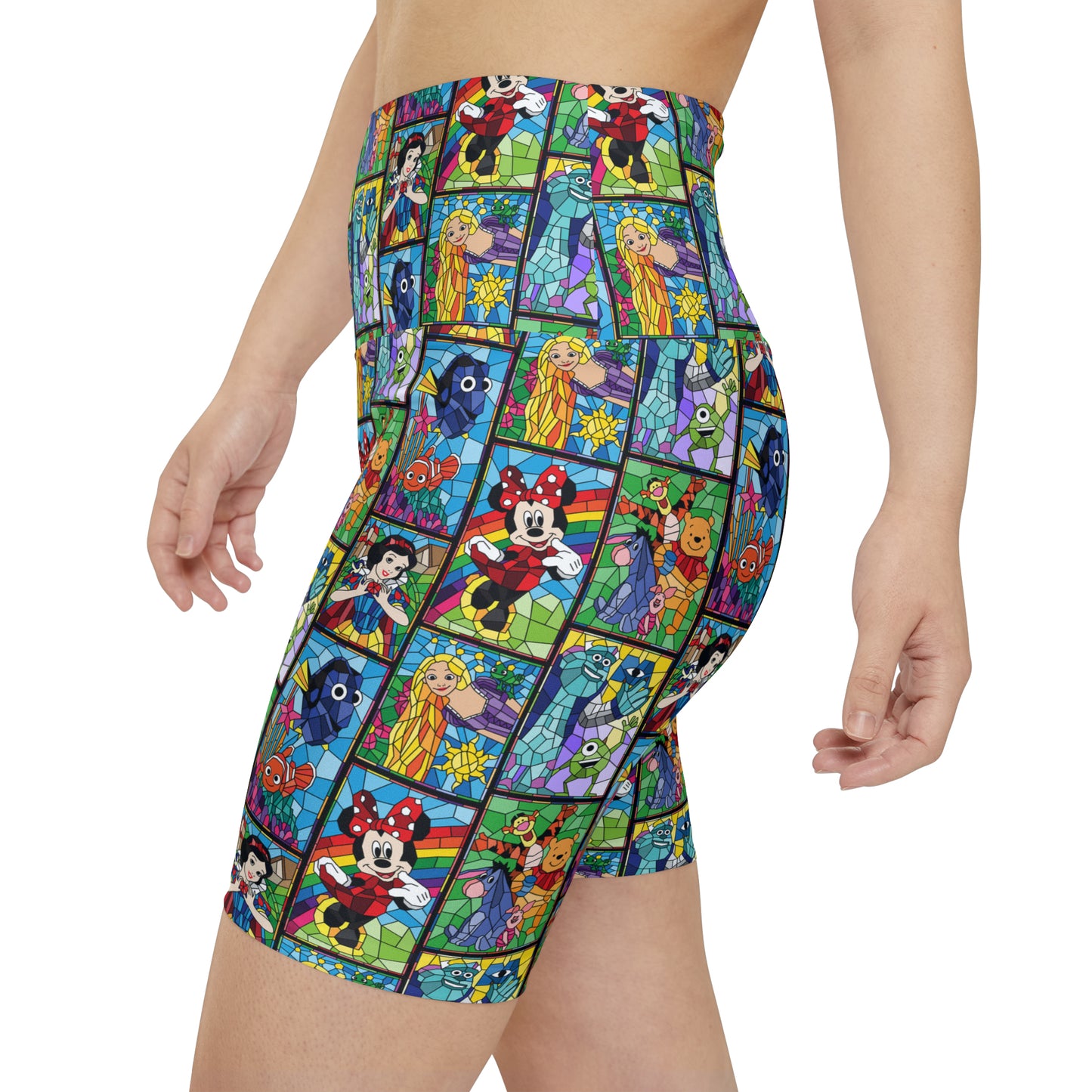 Stained Glass Characters Women's Athletic Workout Shorts