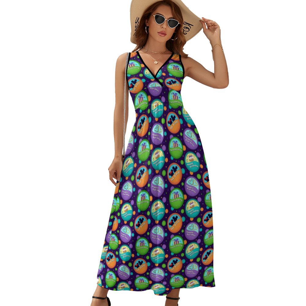 Button Collector Women's Long Sleeveless Dress