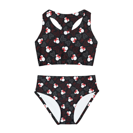 Mickey And Minnie Dots Girls Two Piece Swimsuit