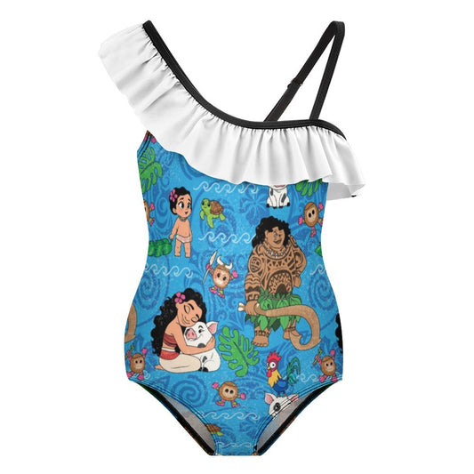 Disney Moana Girls Flounce One-Piece Swimsuit