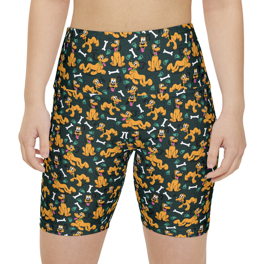 Disney Pluto Life Is Better With A Dog Women's Athletic Workout Shorts