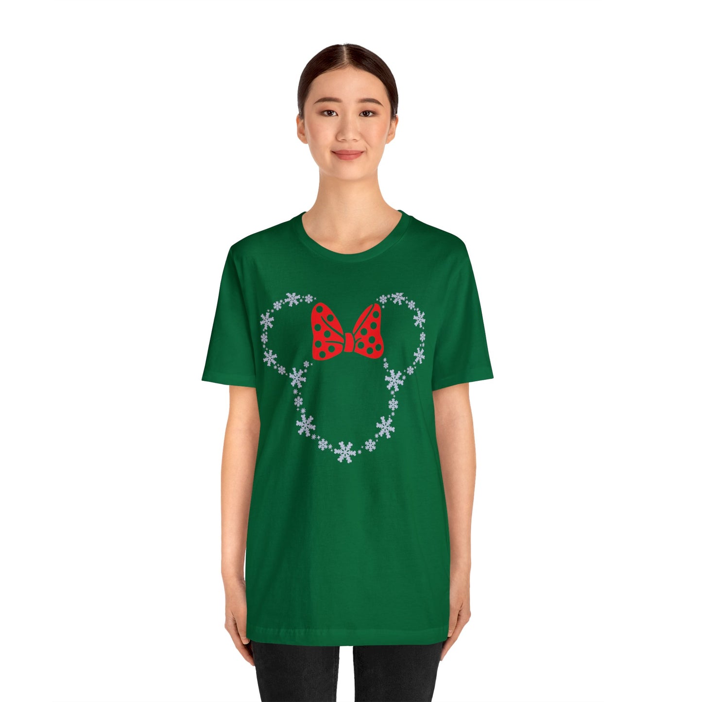 Snow Flakes Red Bow Unisex Graphic Tee