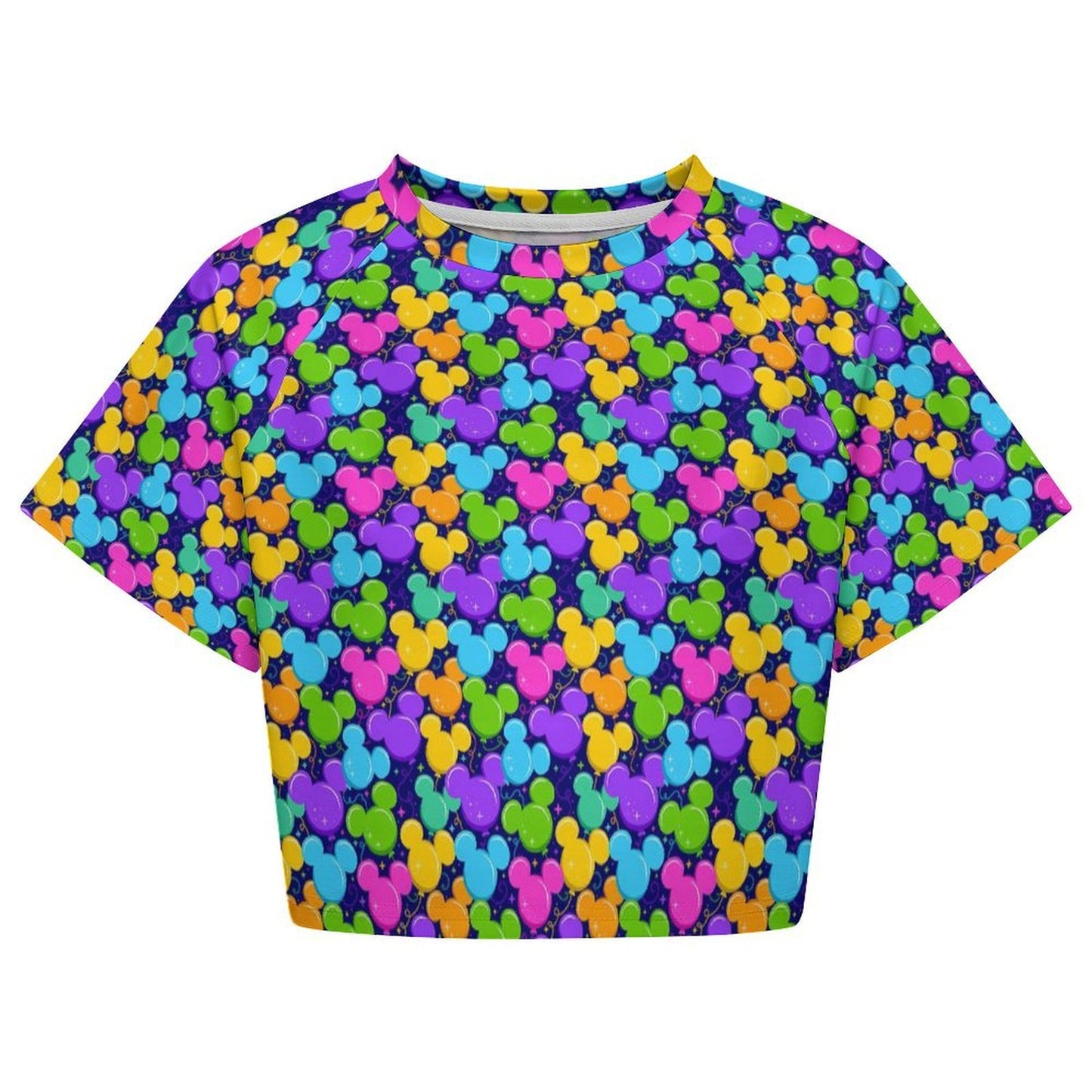 All Over Print Cropped Ralgan T-Shirt - Ambrie
