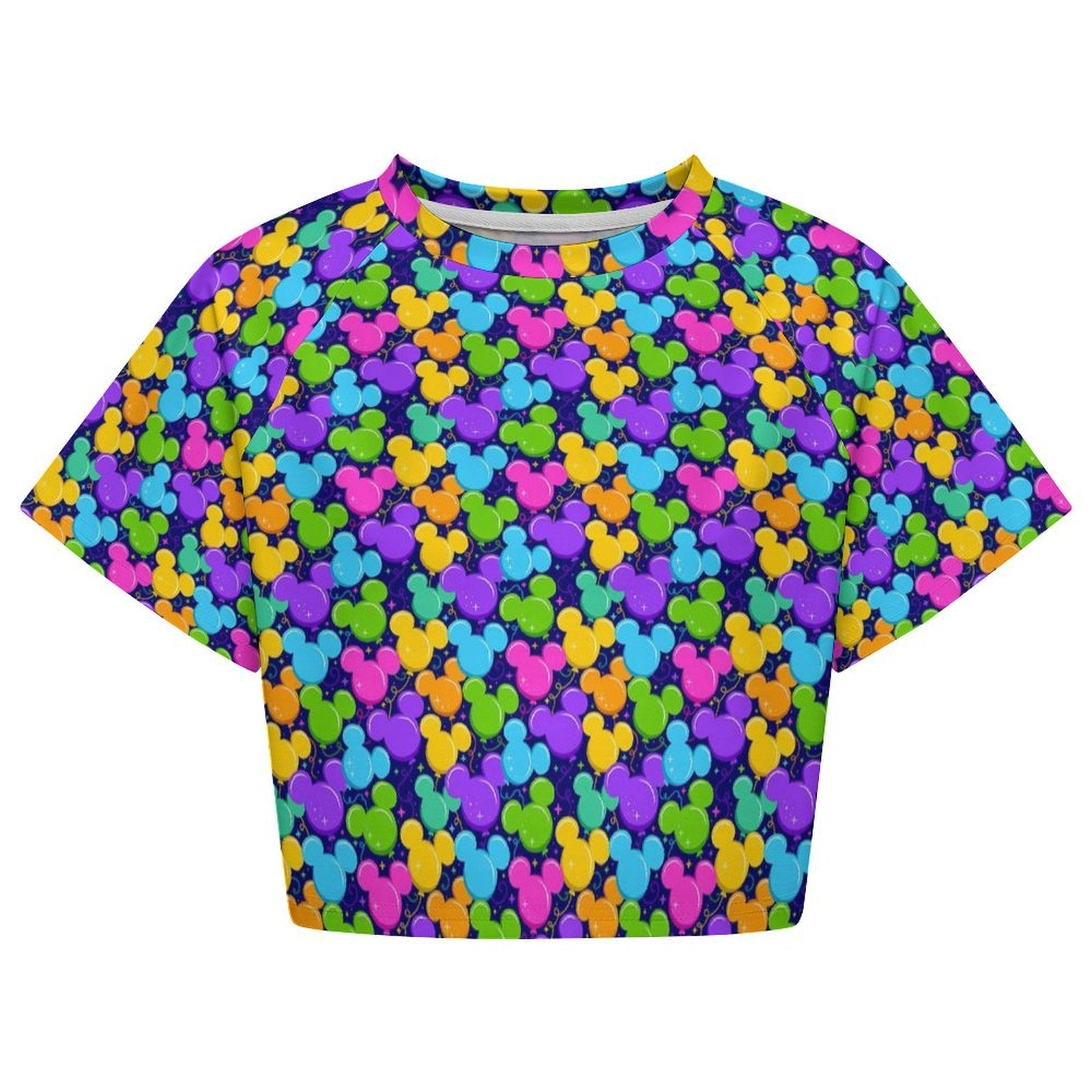 All Over Print Cropped Ralgan T-Shirt - Ambrie