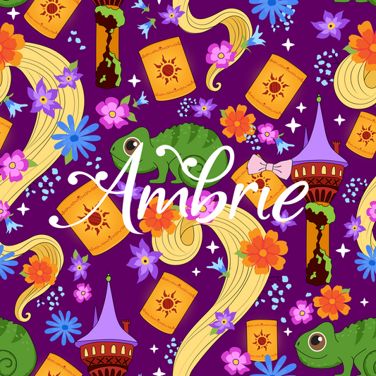 Tangled Seamless Pattern, Magical Cartoon Seamless pattern, Fabric Sublimation