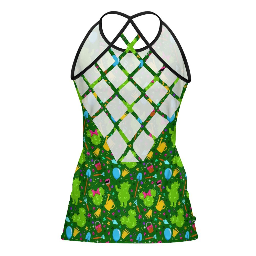 Flower And Garden Women's Criss-Cross Open Back Tank Top