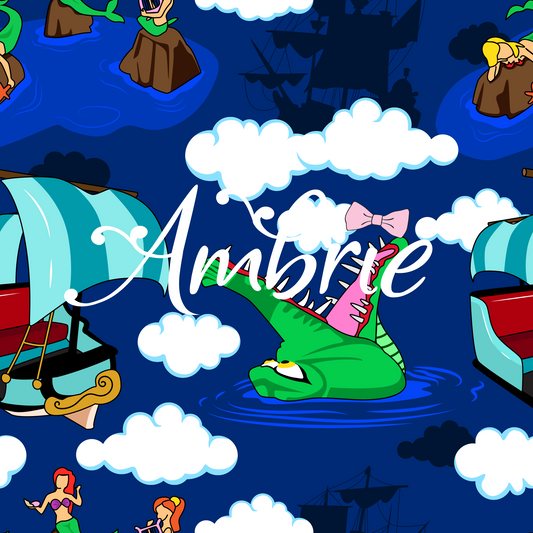 Peter Pan Seamless Pattern, Magical Cartoon Seamless pattern, Fabric Sublimation