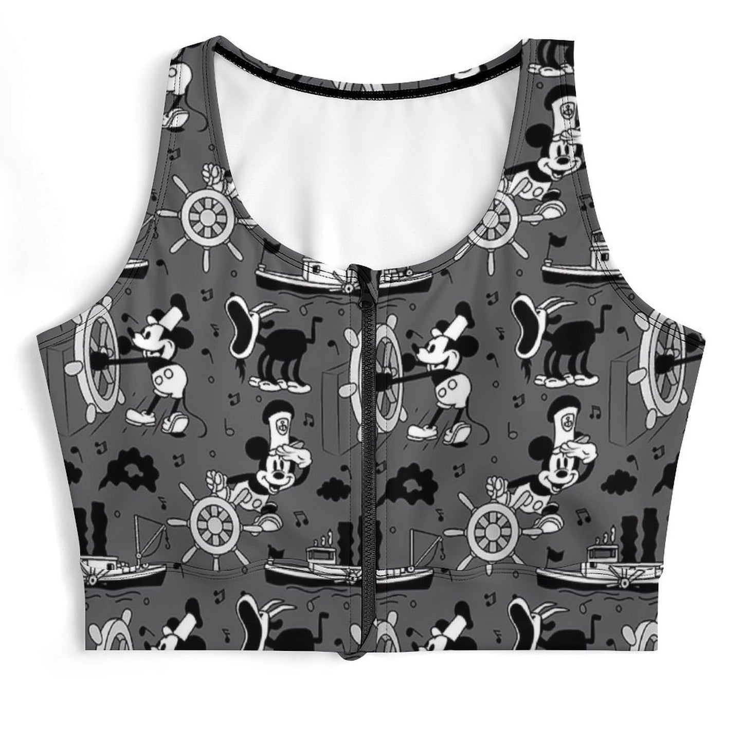 Steamboat Mickey Women's Yoga Zipper Vest - Ambrie