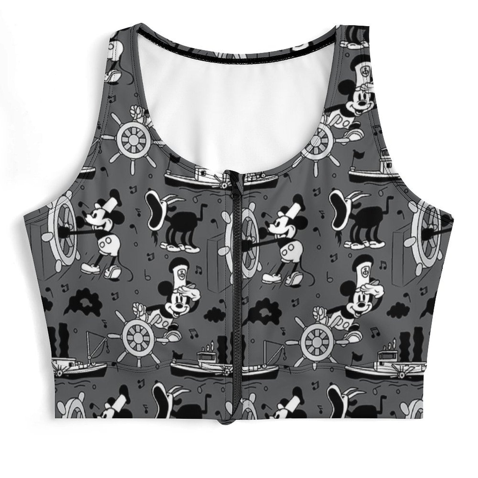 Steamboat Mickey Women's Yoga Zipper Vest - Ambrie