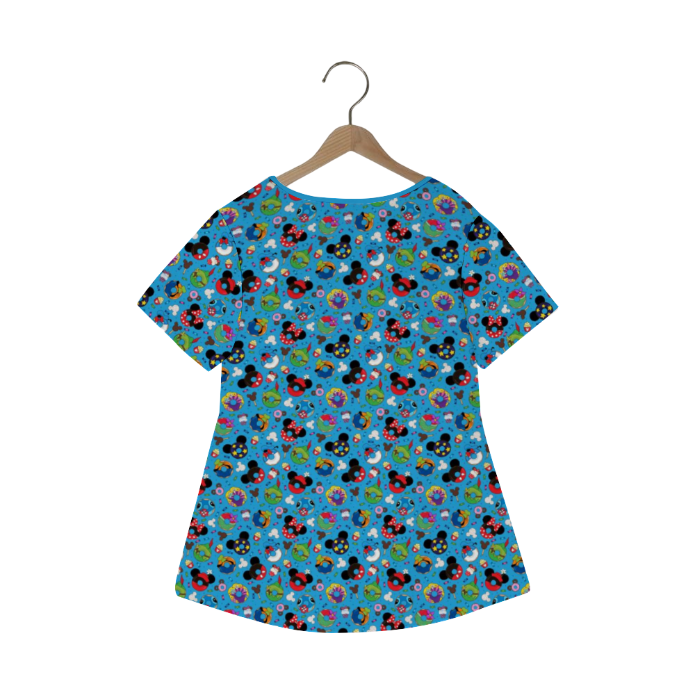 Character Donuts Women's Crew Neck Loose Tunic