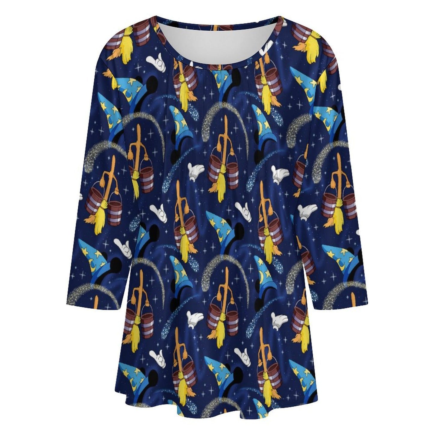 Sorcerer Women's 3/4 Sleeve Pleated Tunic Top - Ambrie