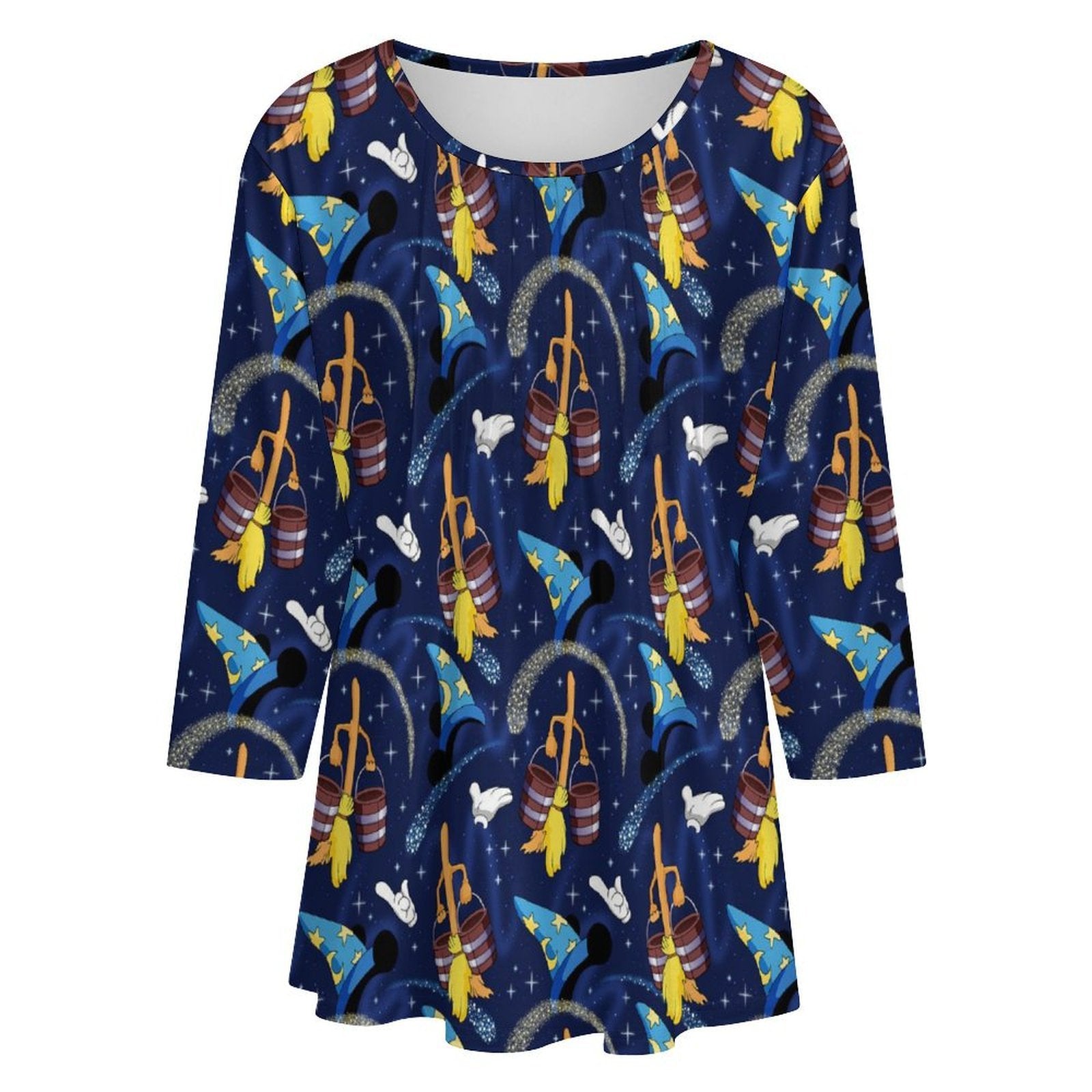 Sorcerer Women's 3/4 Sleeve Pleated Tunic Top - Ambrie