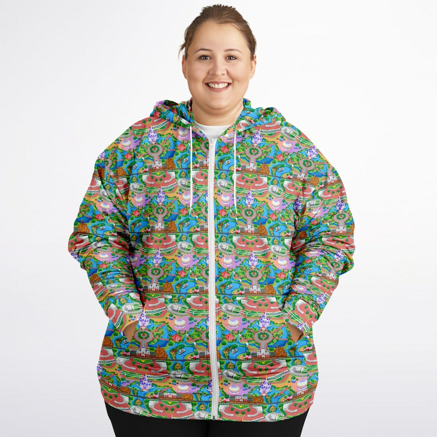 Park Map Plus-size Unisex Zip Hoodie