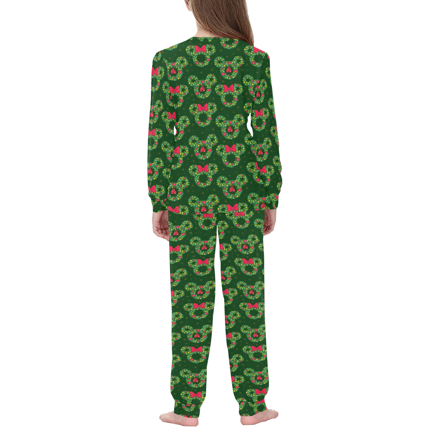 Christmas Wreaths Kids' Long Sleeve Pajama Set