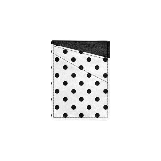 White With Black Polka Dots Cell Phone Card Holder