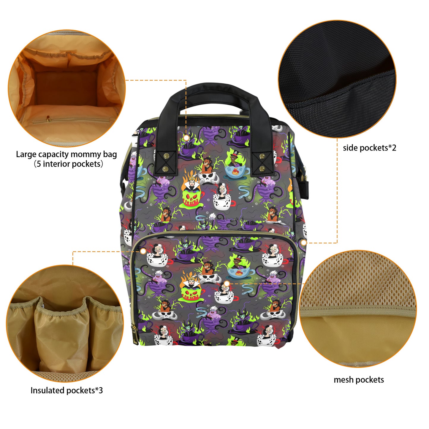 Villain Tea Cups Multi-Function Diaper Bag