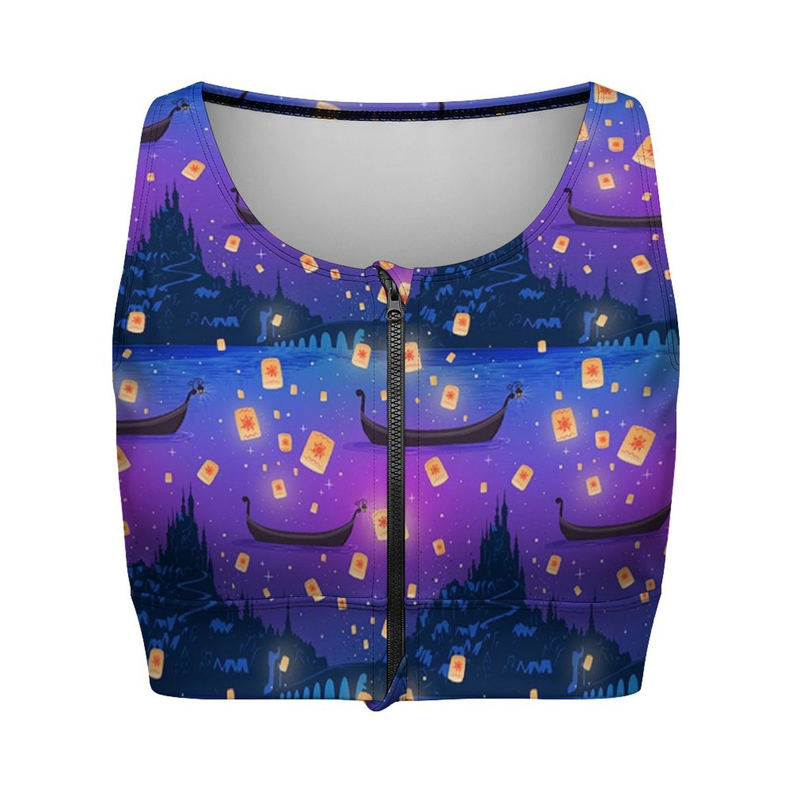 Floating Lanterns Women's Yoga Zipper Vest - Ambrie