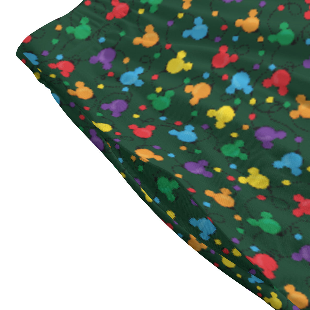 Christmas Lights Women's Long Maxi Skirt With Pockets