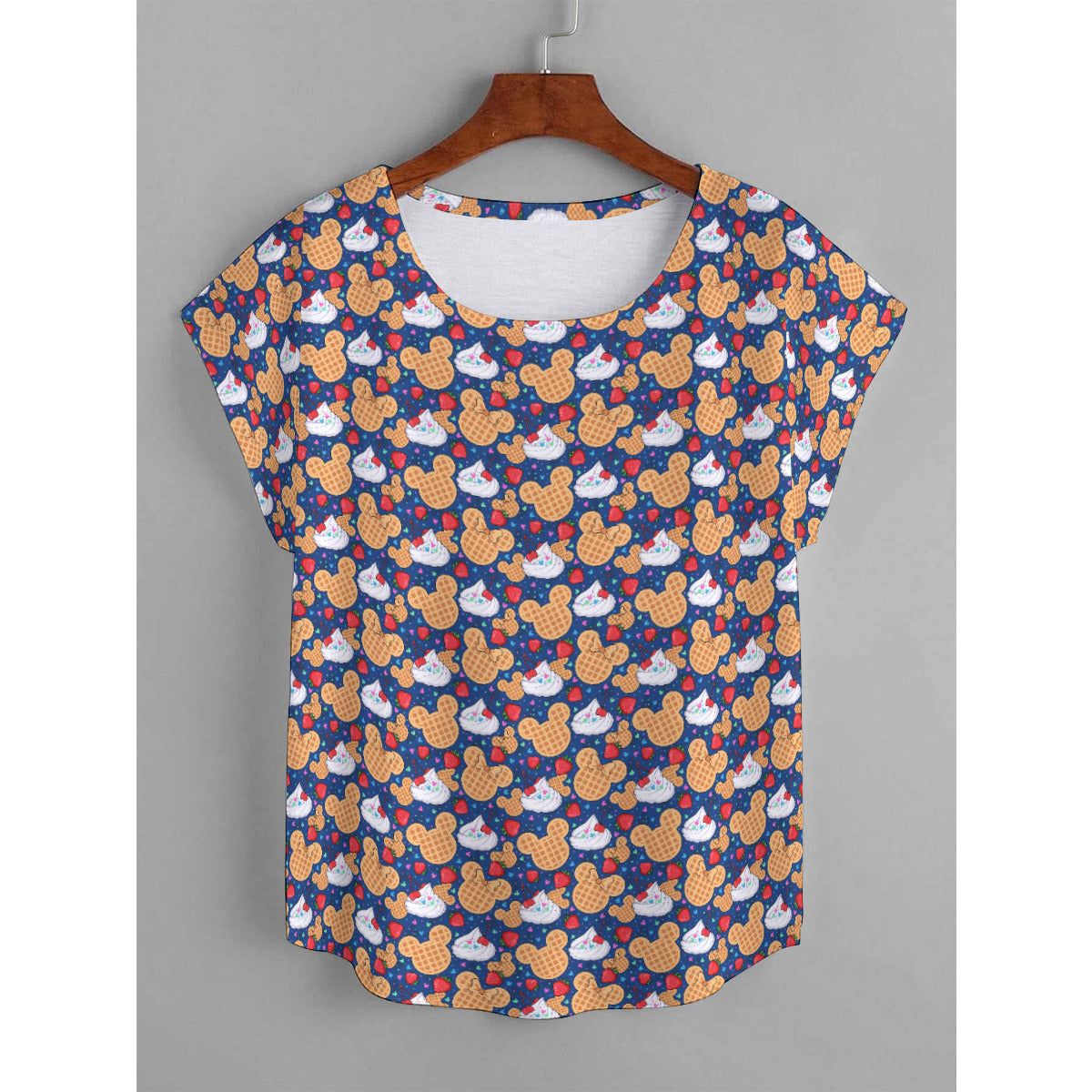 Waffles Plus Size Women's Curved Hem T-shirt