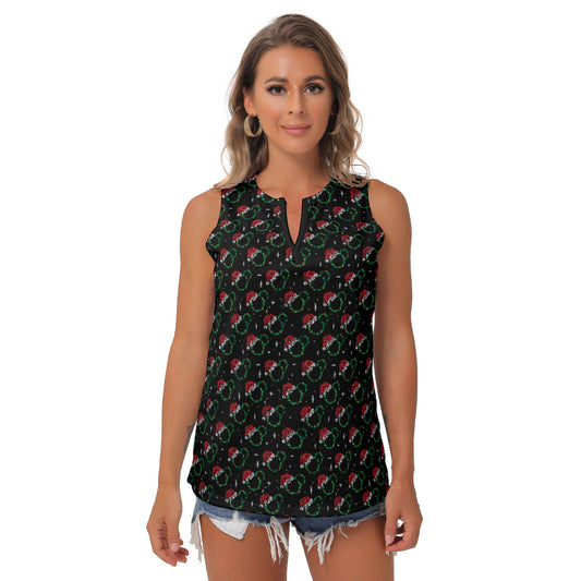 Christmas Women's Sleeveless V-Neck Top