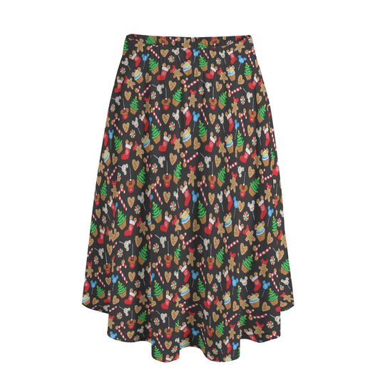 Christmas Snacks Women's Long Maxi Skirt With Pockets