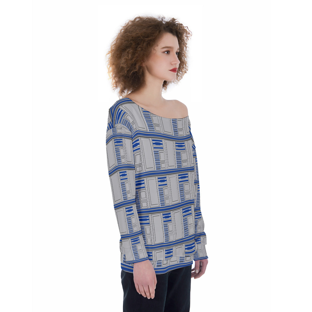 R2-D2 Oversized Women's Off-Shoulder Sweatshirt