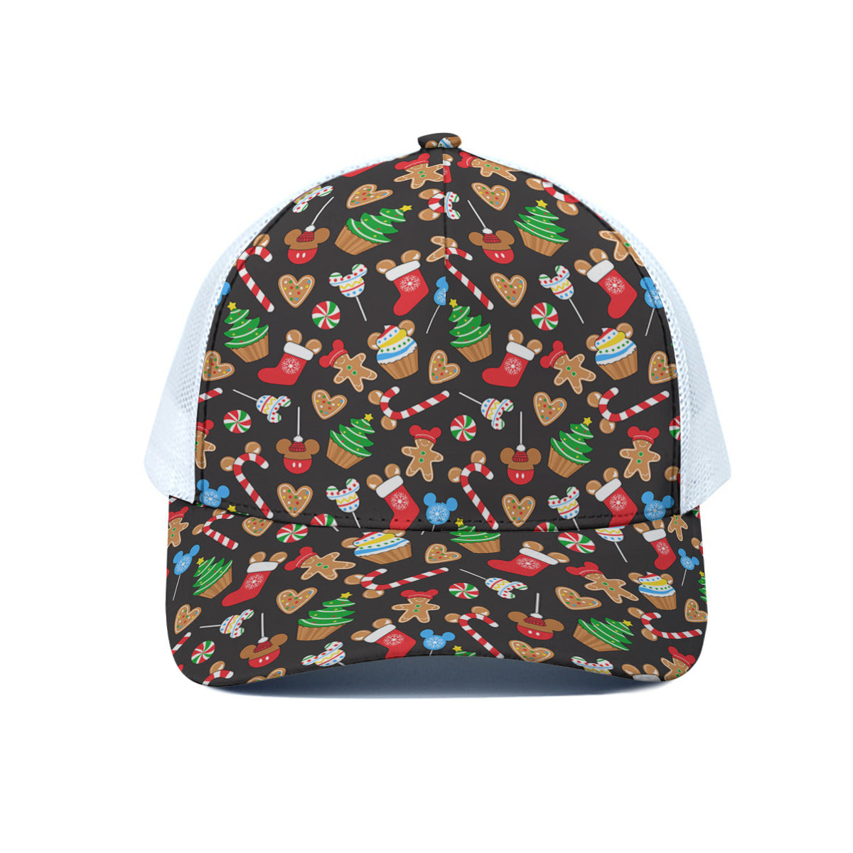 Christmas Snacks Unisex Trucker Hat With White Half Mesh