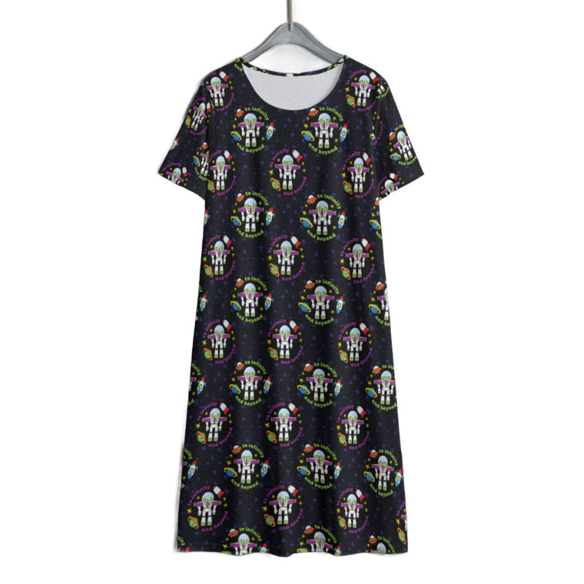 To Infinity And Beyond Women's Swing Dress With Short Sleeve