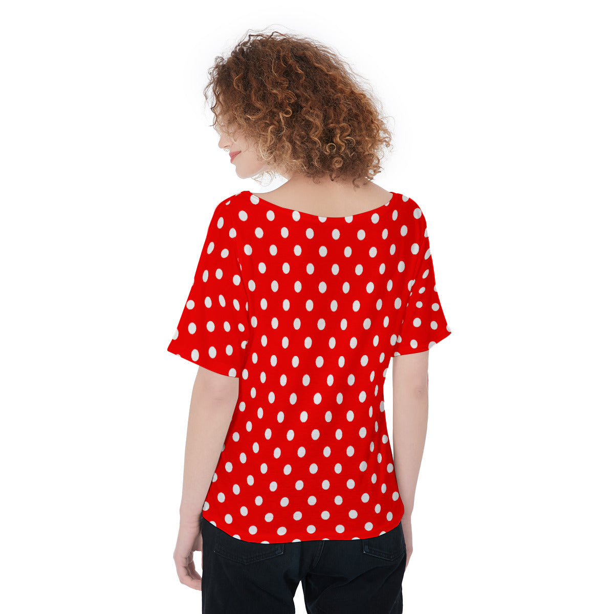 Red With White Polka Dots Women's T-Shirt