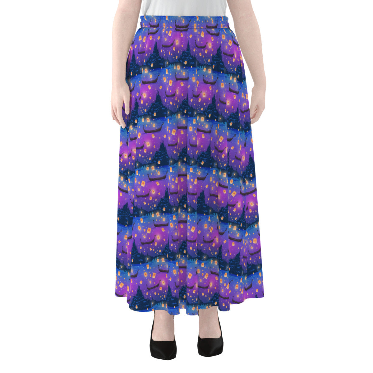 Floating Lanterns Women's Maxi Chiffon Skirt