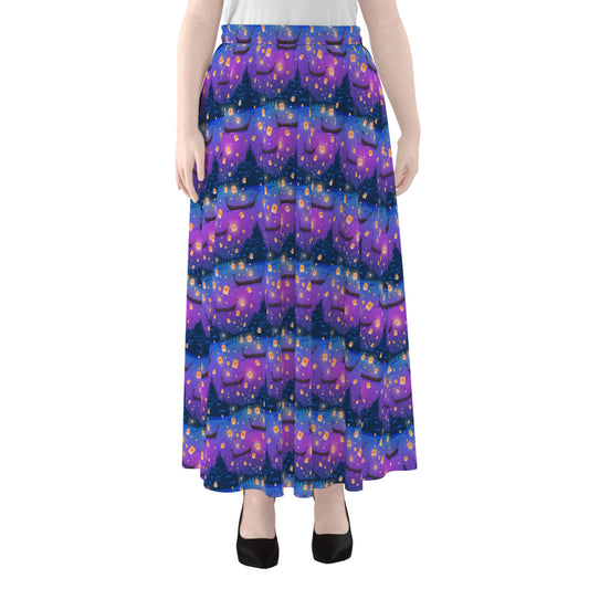 Floating Lanterns Women's Maxi Chiffon Skirt