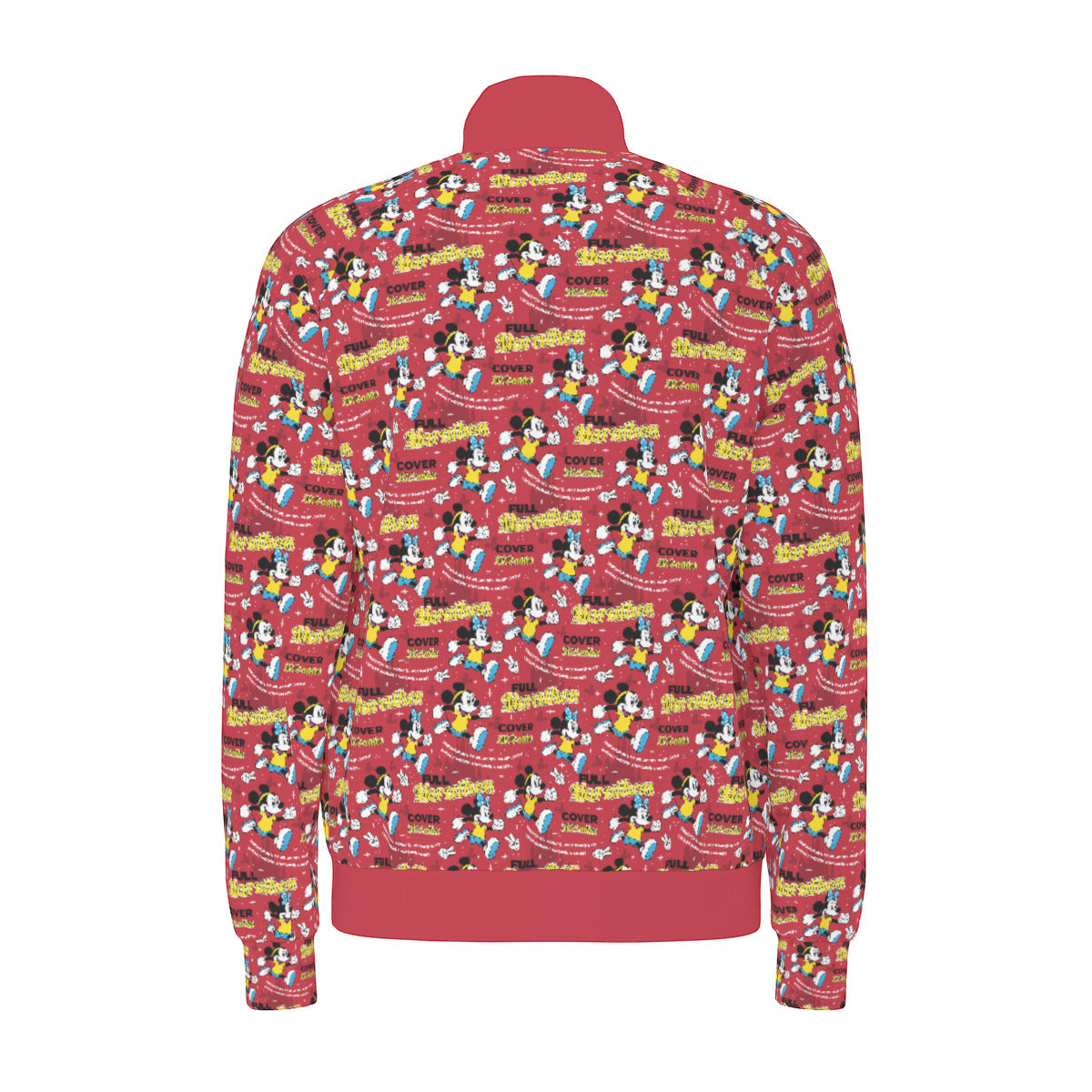 Mickey And Minnie Marathon All Over Print Unisex Stand Collar Jacket