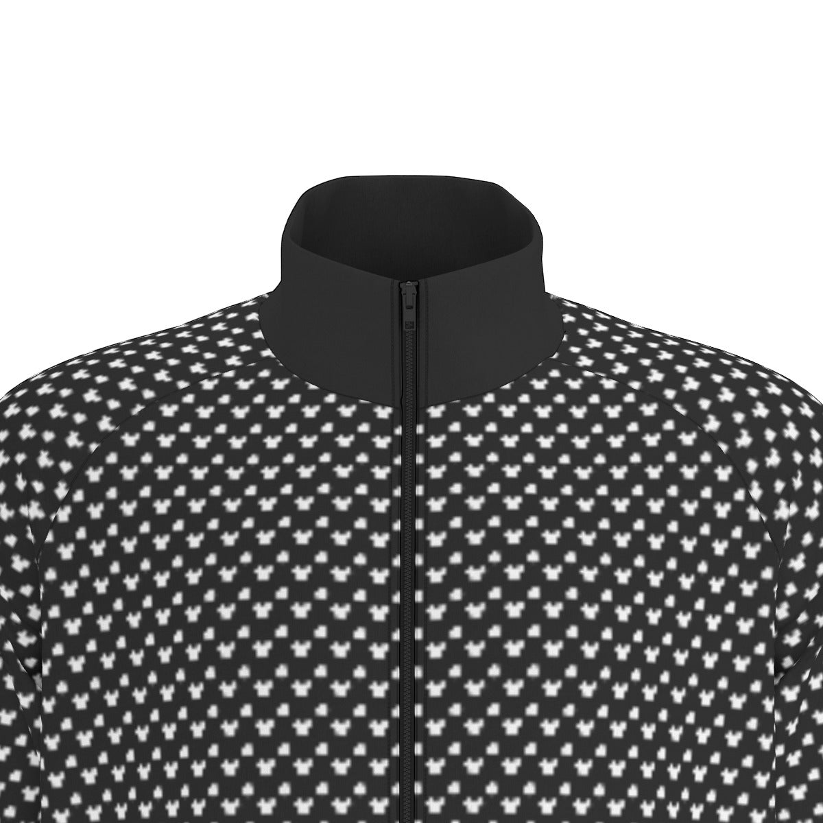 Black With White Mickey Polka Dots Unisex Stand Collar Jacket