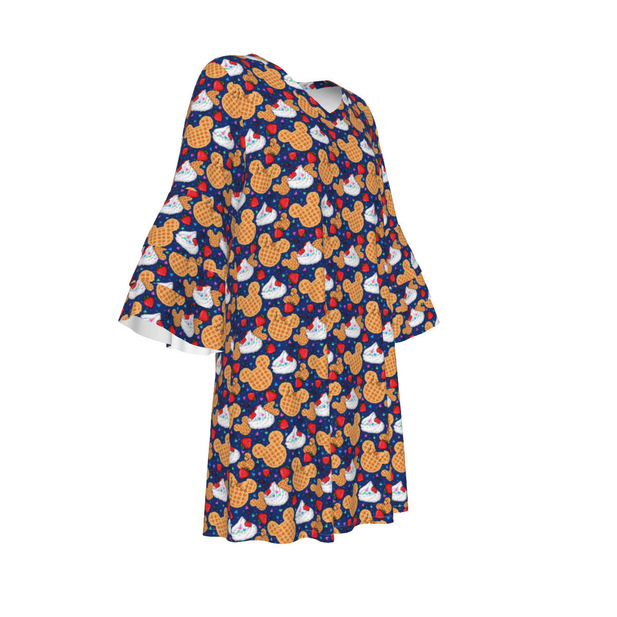 Waffles Women's Stacked Ruffle Sleeve Dress