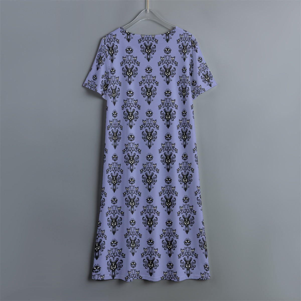 Haunted Mansion Wallpaper Women's Swing Dress With Short Sleeve