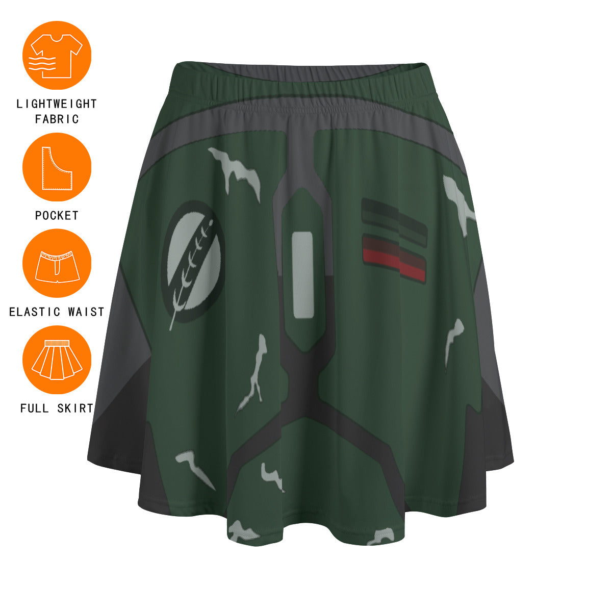 Star Wars Bobba Fett Women's Skirt With Pockets